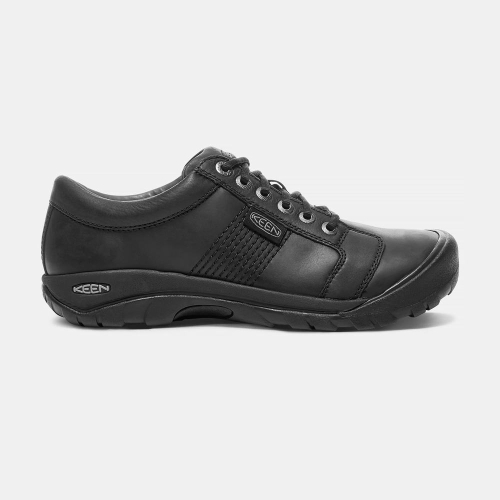 Chaussures Keen Soldes | Chaussure Casual Keen Austin Cuir Lace-up Homme Noir (FRO130578)